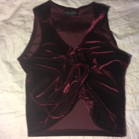 Velvet Burgandy Evening Top - Picture 1 of 5